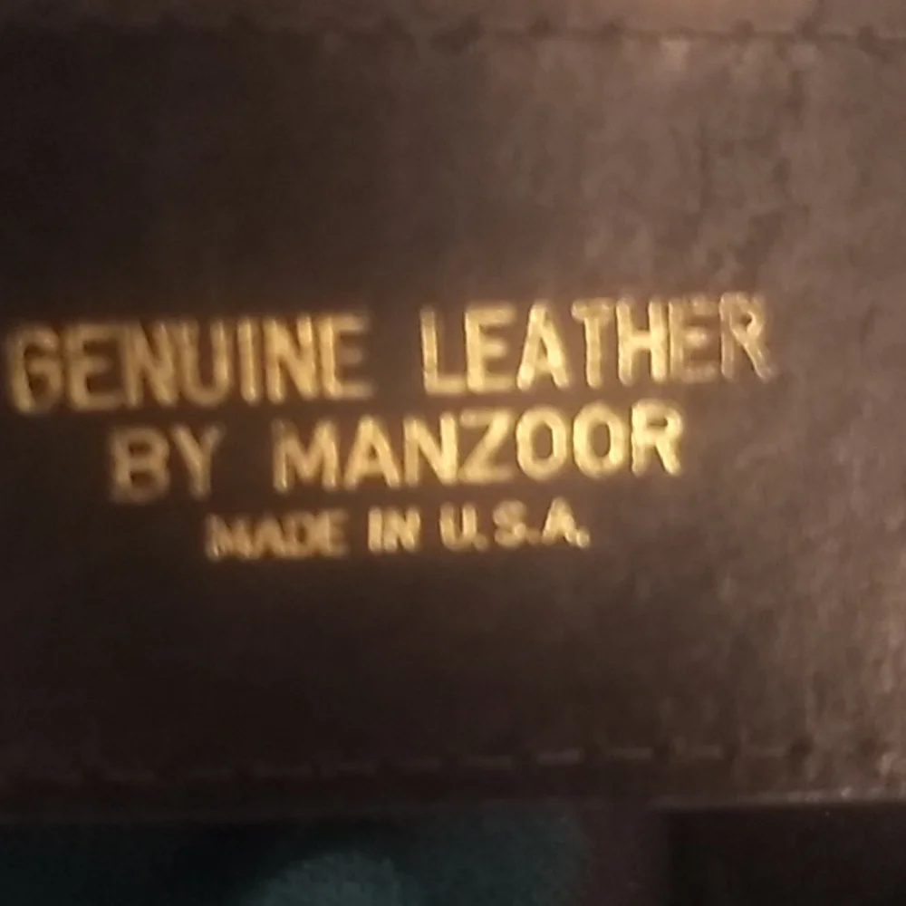 - - Manzoor leather grayish brown croc belt.